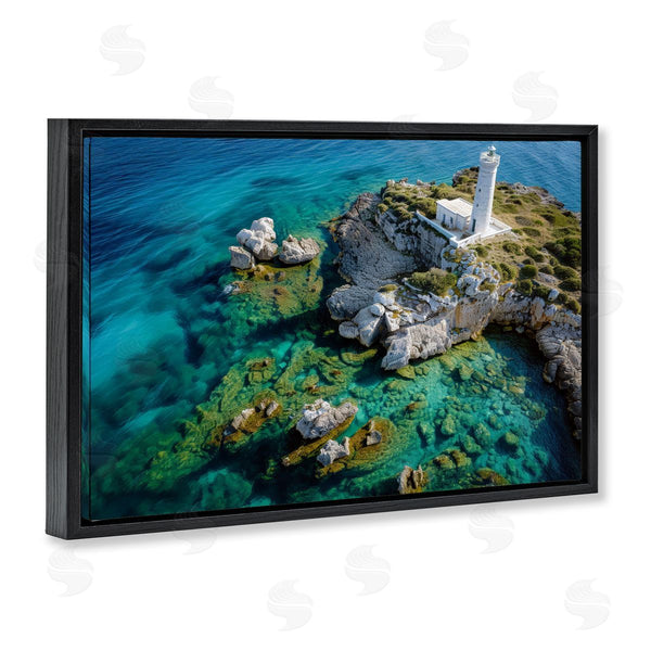 Stupell Industries Don Schwartz | Lighthouse With Seaside Rocks