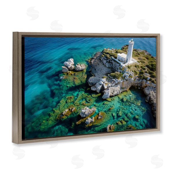 Stupell Industries Don Schwartz | Lighthouse With Seaside Rocks