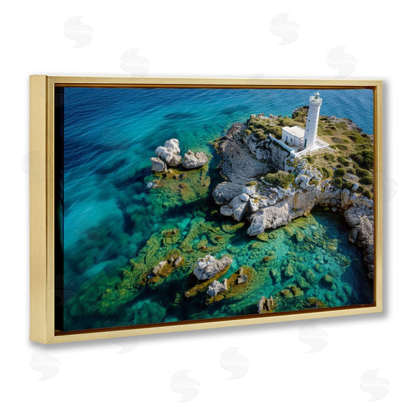 Stupell Industries Don Schwartz | Lighthouse With Seaside Rocks