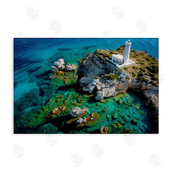 stupell industries Don Schwartz | Lighthouse with Seaside Rocks