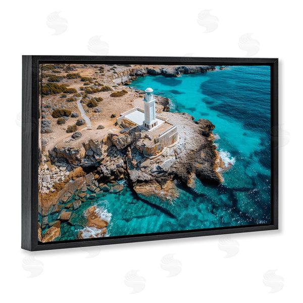 Stupell Industries Don Schwartz | Mediterranean Lighthouse Overlook