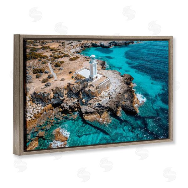 Stupell Industries Don Schwartz | Mediterranean Lighthouse Overlook