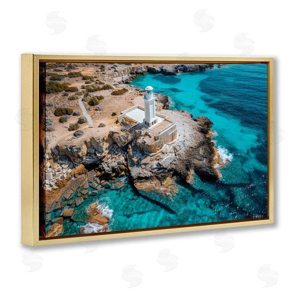 Stupell Industries Don Schwartz | Mediterranean Lighthouse Overlook