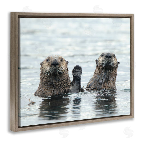 Stupell Industries Donna Bourdon | Peeking Otters In Water Wall Art
