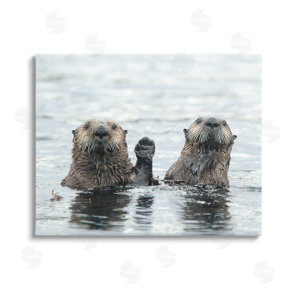 stupell industries Donna Bourdon | Peeking Otters in Water Wall Art