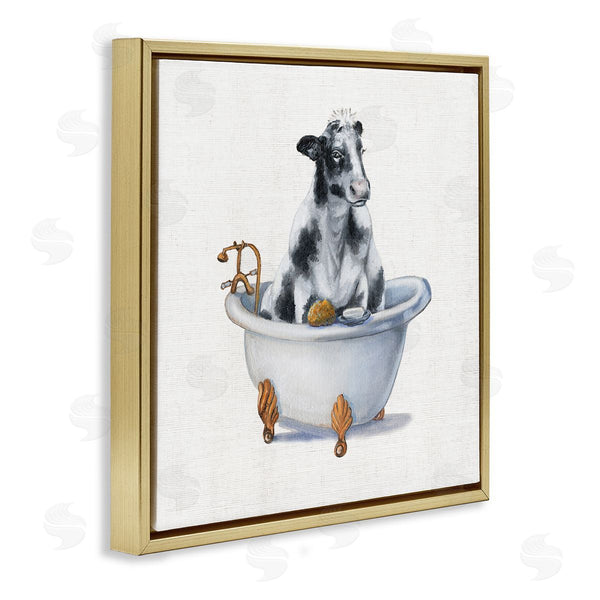 Stupell Industries Donna Brooks | Dairy Cow In Bathtub