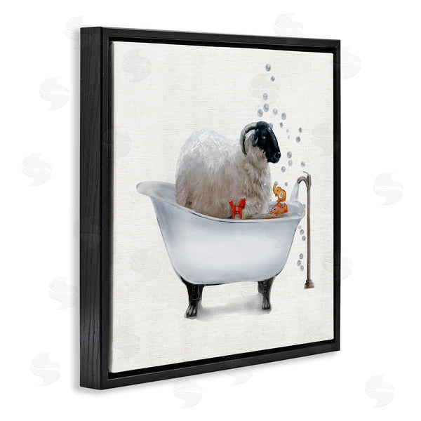 Stupell Industries Donna Brooks | Fluffy County Goat In Bathtub Soap Bubbles Wall Art