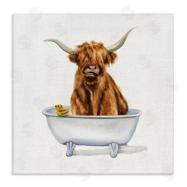 stupell industries Donna Brooks | Shaggy Country Cattle in Tub