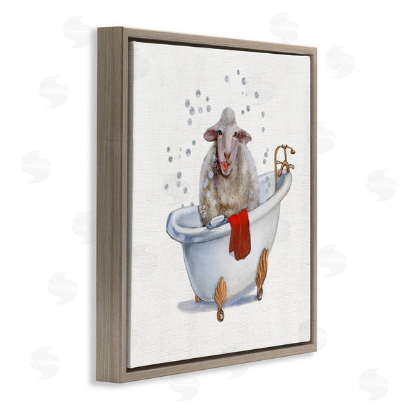 Stupell Industries Donna Brooks | Shaggy Sheep In Bubble Bath Playful Farm Animal Wall Art