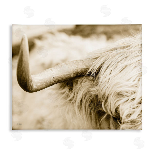 stupell industries Donnie Quillen | Beautiful Longhorn Highland Cattle Horn Sepia Photography Wall Art
