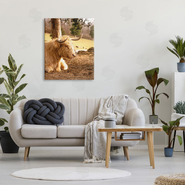 Stupell Industries Donnie Quillen | Relaxing Cattle Lying Beneath Tree Grazing Farmland Meadow Wall Art