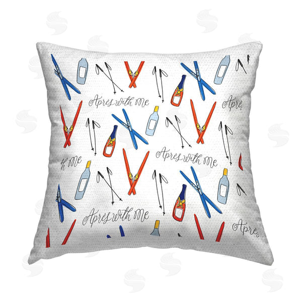 Stupell Industries Doodles.Ink. | Apres With Me Skis Printed Throw Pillow