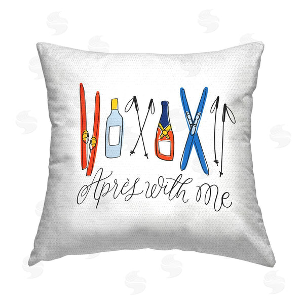 Stupell Industries Doodles.Ink. | Apres With Me Winter Skiing Sports Printed Throw Pillow