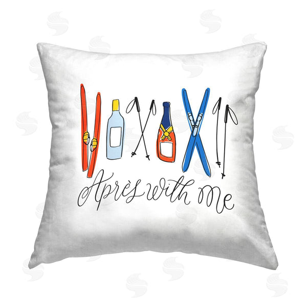 stupell industries Doodles.Ink. | Apres With Me Winter Skiing Sports Printed Throw Pillow