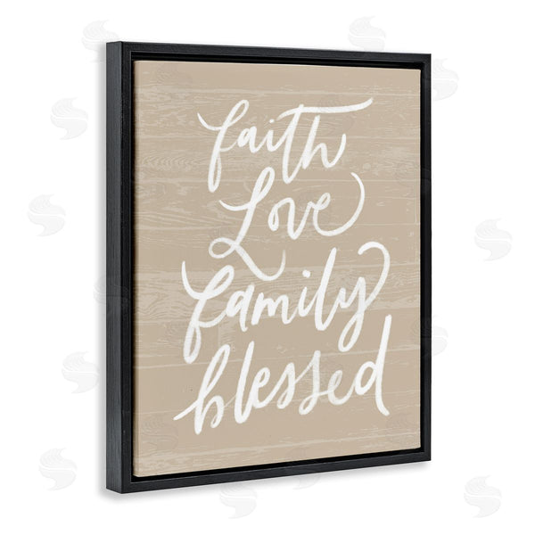 Stupell Industries Doodles.Ink. | Faith Love Family Blessed Calligraphy Textured Surface Wall Art