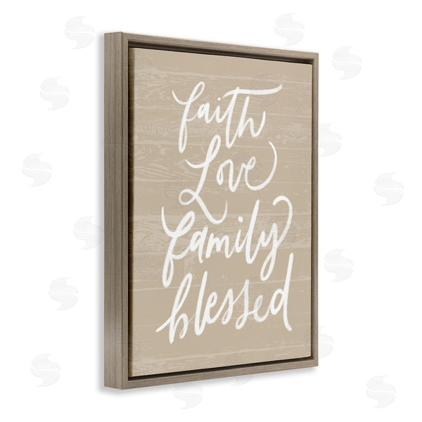 Stupell Industries Doodles.Ink. | Faith Love Family Blessed Calligraphy Textured Surface Wall Art