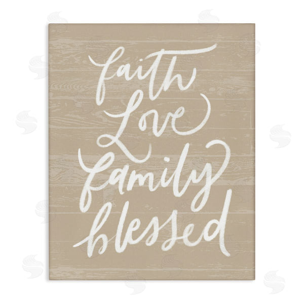 stupell industries Doodles.Ink. | Faith Love Family Blessed Calligraphy Textured Surface Wall Art