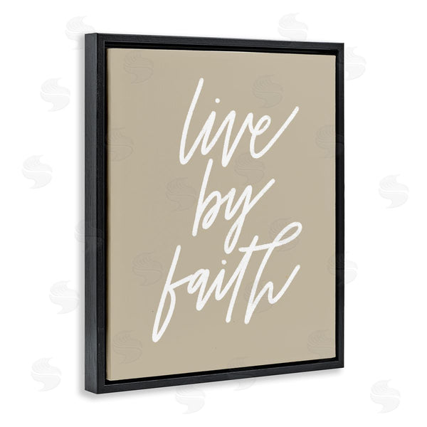 Stupell Industries Doodles.Ink. | Live By Faith Minimalistic Religious Novelty Calligraphy Sign Wall Art