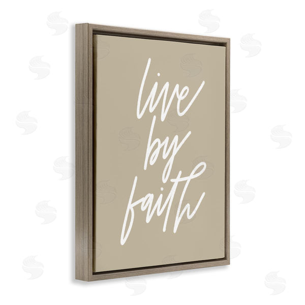 Stupell Industries Doodles.Ink. | Live By Faith Minimalistic Religious Novelty Calligraphy Sign Wall Art