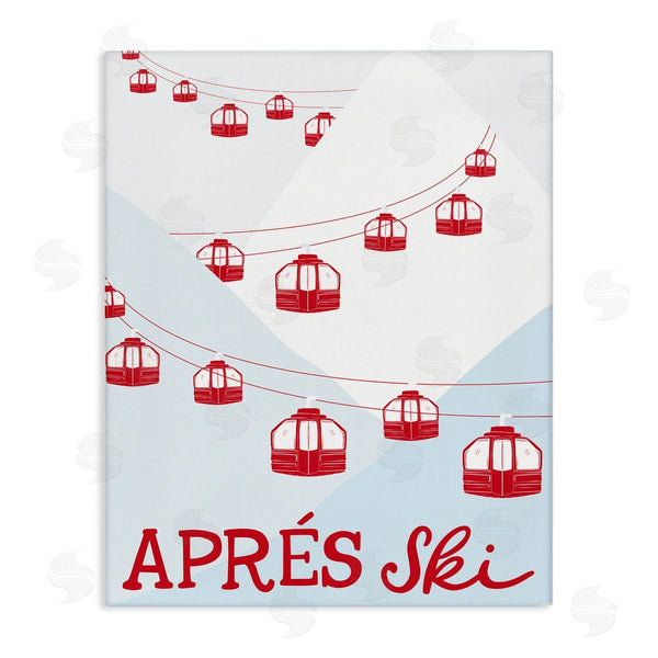 stupell industries Doodles.Ink. | Red Winter Ski Lifts