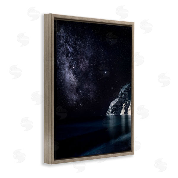 Stupell Industries Dora Artemiadi | Midnight Beach Coast Landscape Night Sky Galaxy Constellation Wall Art
