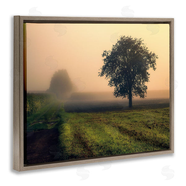 Stupell Industries Dora Artemiadi | Misty Morning Sunrise Countryside Tree Field Wall Art