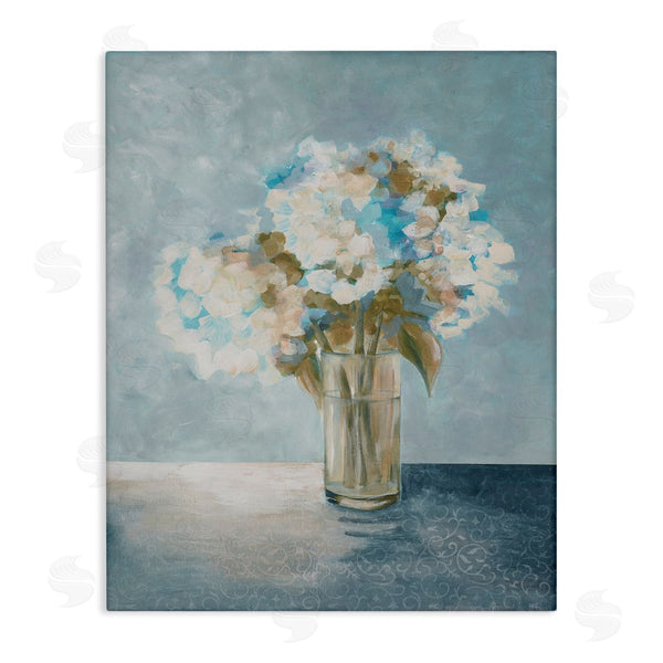 stupell industries Doris Charest | Mystic Blue Hydrangea Flowers Sunlight Haze Painting Wall Art