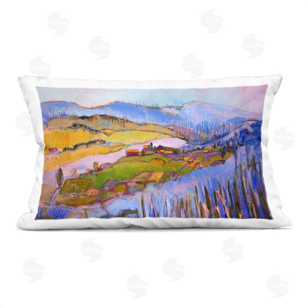 stupell industries Dorothy Fagan | Abstract Town Between Mountains Printed Throw Pillow
