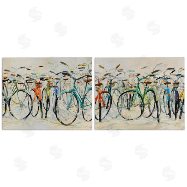 stupell industries Dusza | Dynamic Bicycles on Beige Wall Art