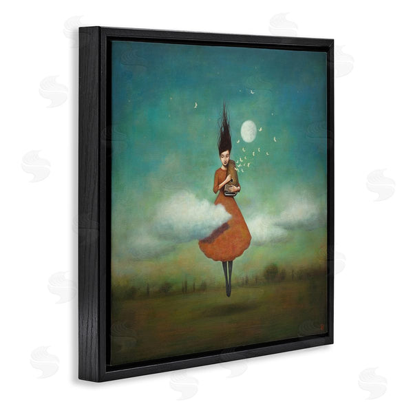 Stupell Industries Duy Huynh | Fluffy Clouds Surrounding Floating Woman Red Dress Wall Art