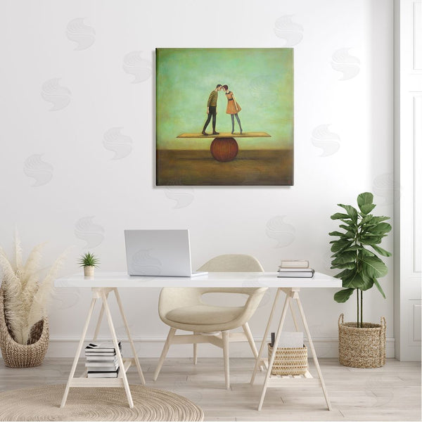 Stupell Industries Duy Huynh | Surreal People Balancing Red Ball Together Painting Wall Art