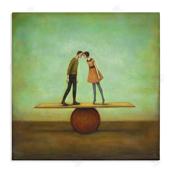 stupell industries Duy Huynh | Surreal People Balancing Red Ball Together Painting Wall Art
