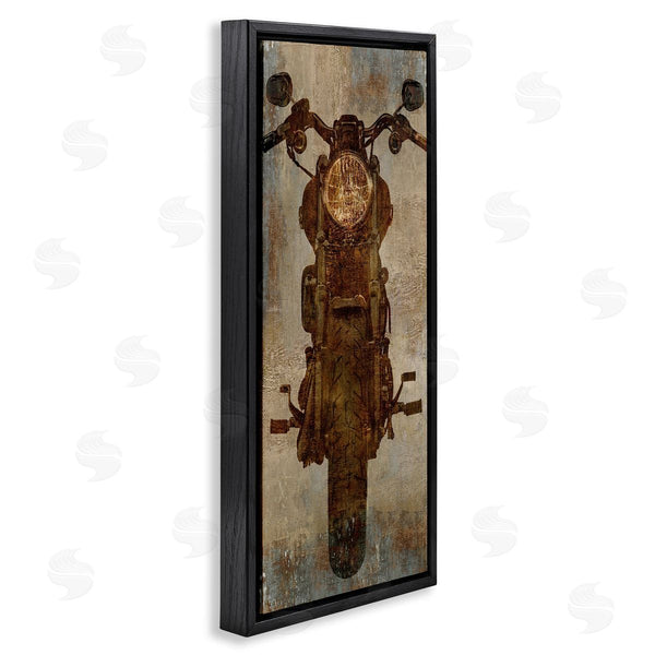 Stupell Industries Dylan Mattews | Motorcycle Silhouette Rustic Pattern Wall Art