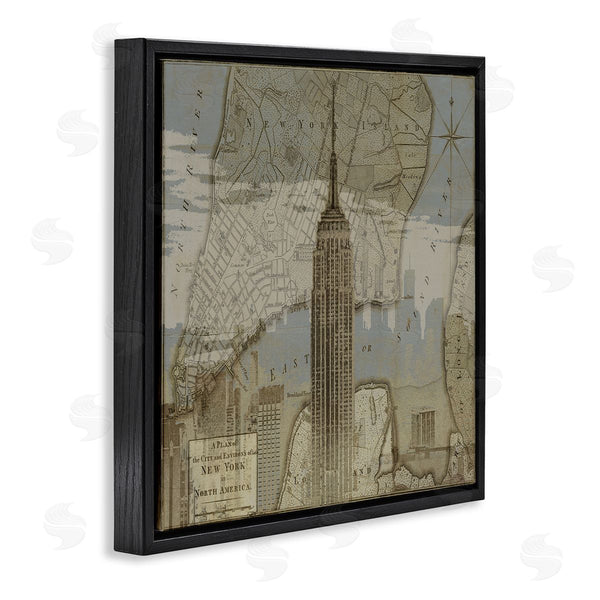 Stupell Industries Dylan Mattews | NYC Vintage Map & Building