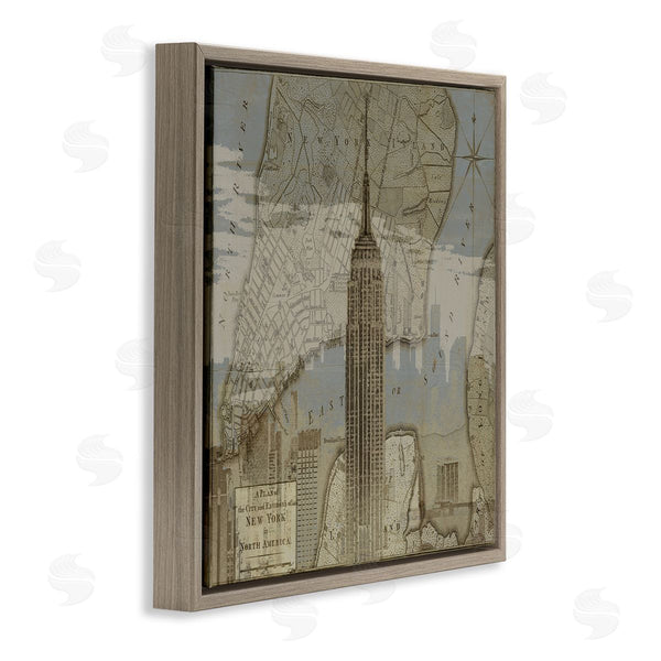 Stupell Industries Dylan Mattews | NYC Vintage Map & Building