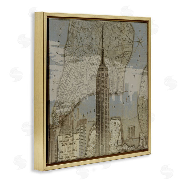 Stupell Industries Dylan Mattews | NYC Vintage Map & Building