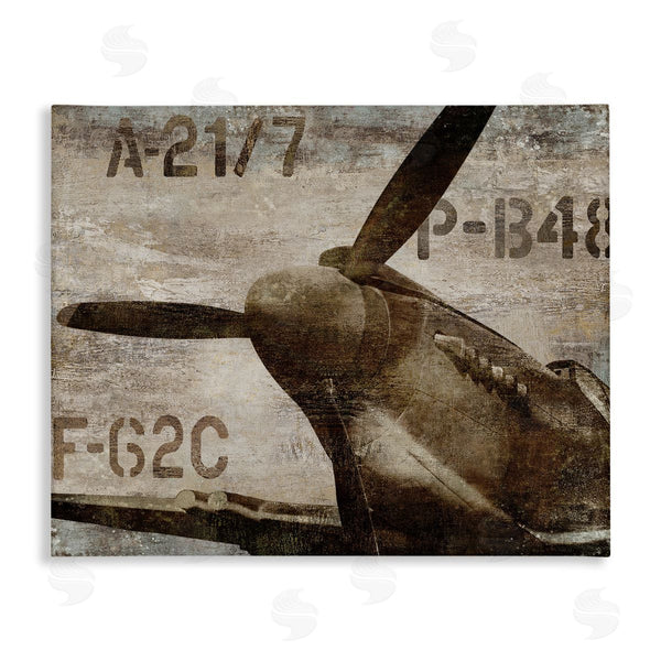 stupell industries Dylan Matthews | Vintage Style Airplane Propeller Aircraft Sepia Monochrome Wall Art