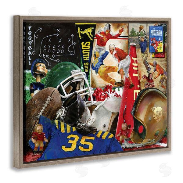 Stupell Industries Ed Wargo | Football Sports Collage