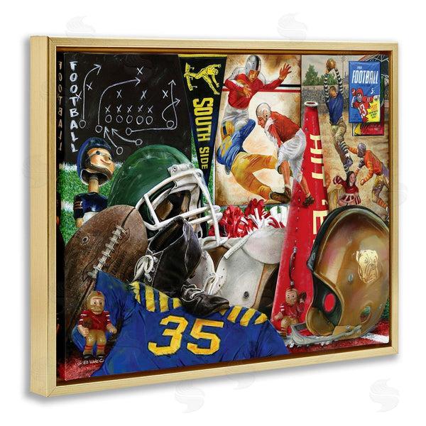 Stupell Industries Ed Wargo | Football Sports Collage
