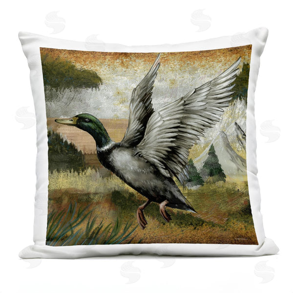 Stupell Industries Ed Wargo | Mallard Duck Flying Landscape Printed Throw Pillow