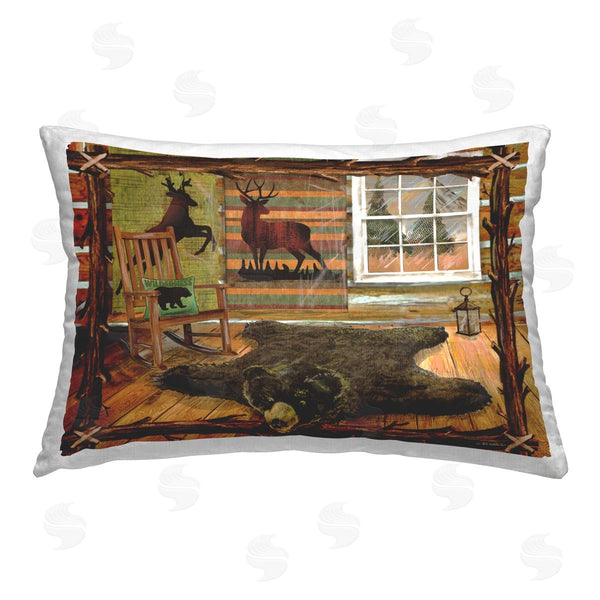 stupell industries Ed Wargo | Rustic Cabin with Border
