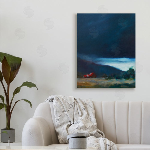 Stupell Industries Eddie Barbini | Storm Clouds Over Countryside Cottage Landscape Wall Art
