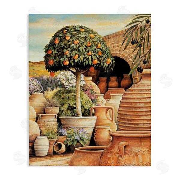 stupell industries Eduardo | Orange Tree & Pottery Scene Wall Art