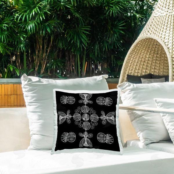 Stupell Industries El Perkin | Black & White Elemental Fractals Throw Pillow