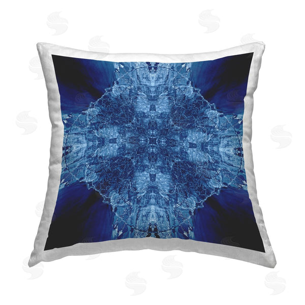 stupell industries El Perkin | Blue Balanced Tie Dye Printed Throw Pillow