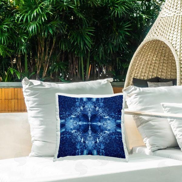 Stupell Industries El Perkin | Blue Detailed Symmetry Printed Throw Pillow