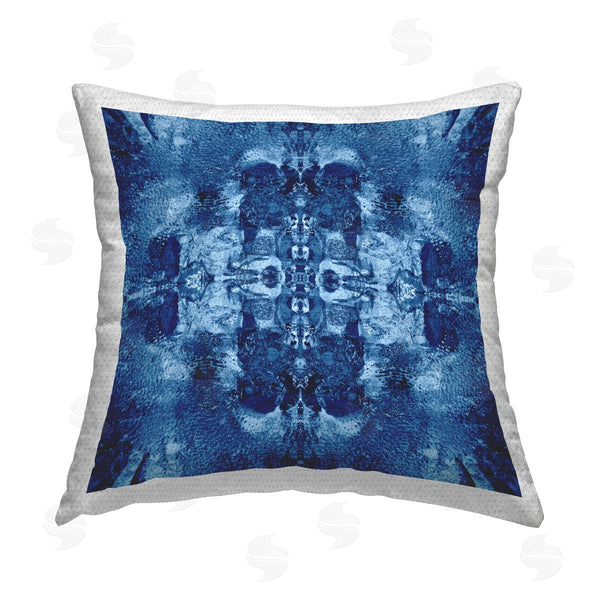 Stupell Industries El Perkin | Blue Mirrored Pattern Printed Throw Pillow