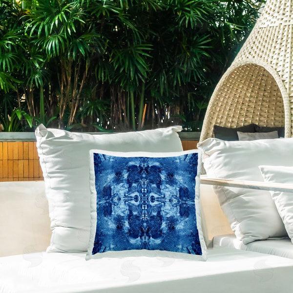 Stupell Industries El Perkin | Blue Mirrored Pattern Printed Throw Pillow