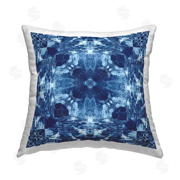 stupell industries El Perkin | Blue Mirrored Symmetry Printed Throw Pillow