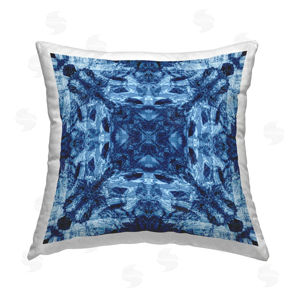 stupell industries El Perkin | Blue Tie Dye Symmetry Printed Throw Pillow